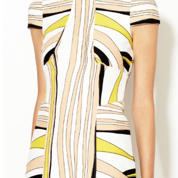 4.collective Multicolor Wave Cotton Cap Sleeve Cocktail Dress - Picture 2 of 10